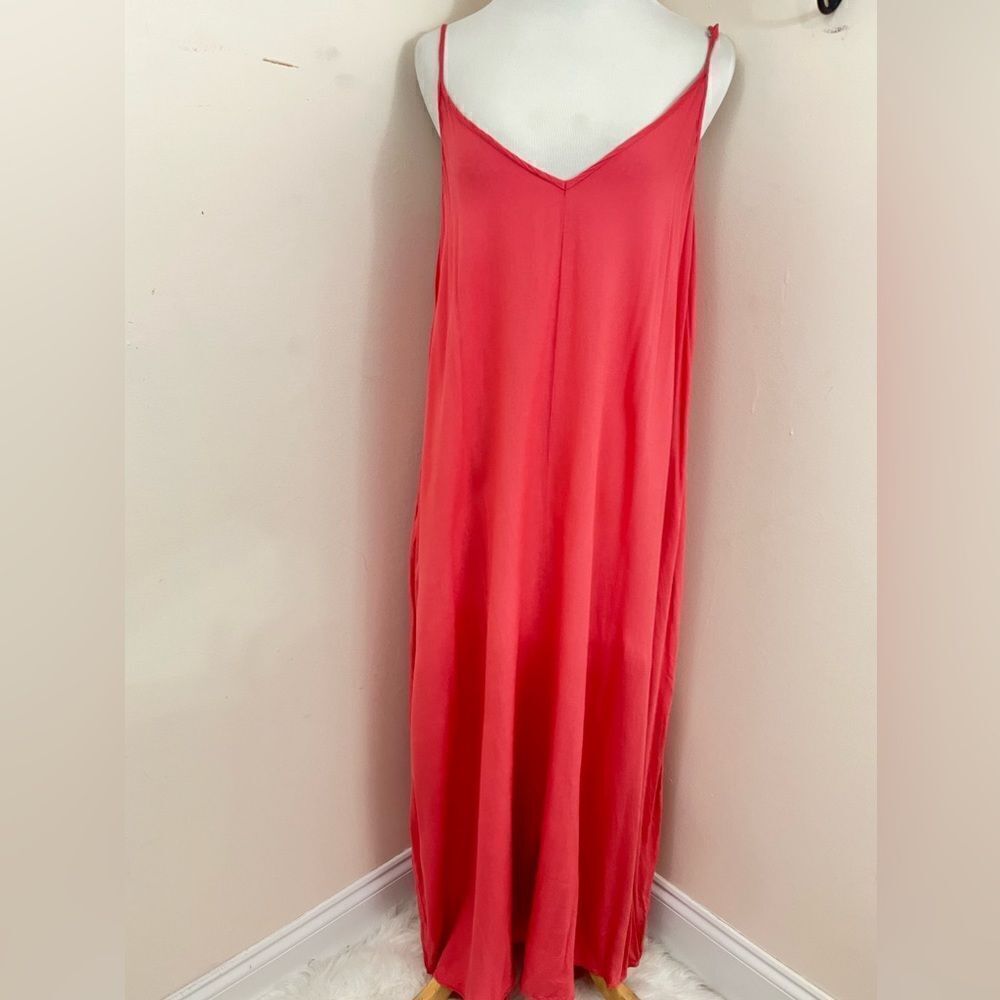 Venus Coral Beachy Rayon Tank Maxi Dress M